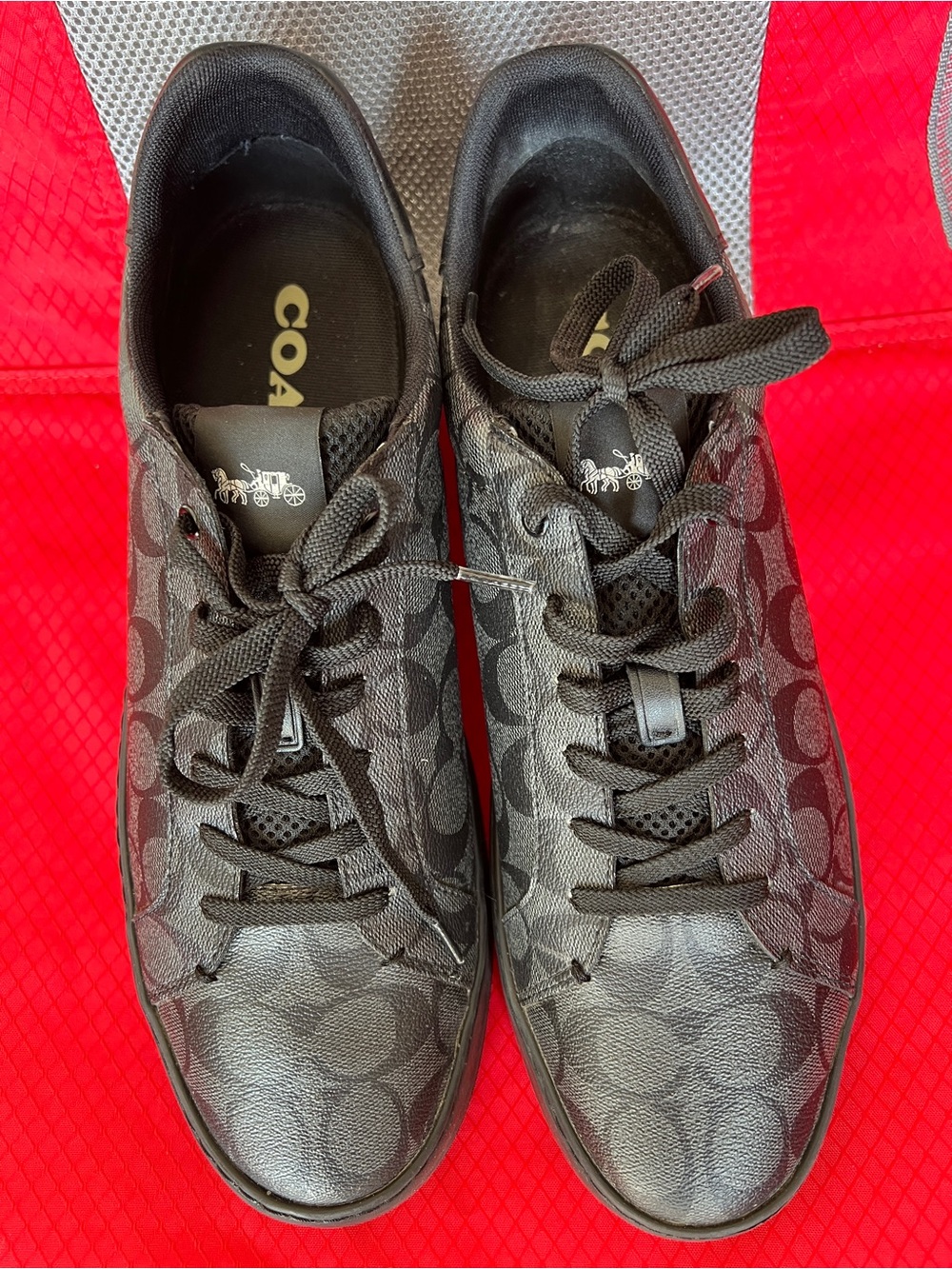 Coach Black Signature Canvas Lace-Up Sneakers